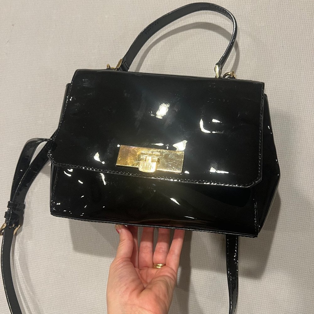 MICHAEL KORS BLACK MD TH SATCHEL HANDBAG